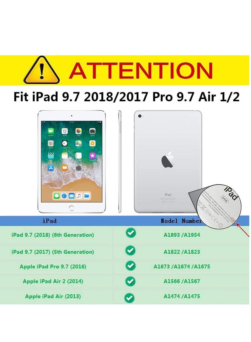 iPad 6th Generation Case for Kids, iPad 9.7 Case, Light Weight Shockproof EVA Foam Protective Tablet Stand Cover Holder for Apple iPad Air/ Air 2 iPad 9.7 2017/ 2018 - Cute Butterfly, Yellow - Image 3