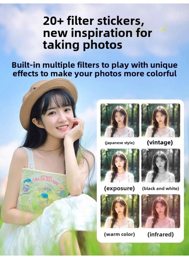 Generic Retro Ccd Camera Soul Student Party HD Digital Photo Girl Children Small Tour-Color:Upgraded "girl Pink" Front And Rear 9600w⋆ Wifi Transmission⋆ Automatic Focusing⋆ Three-color Fill Light⋆ Various Filters-16g Apple Version [memory Card +  - Image 4