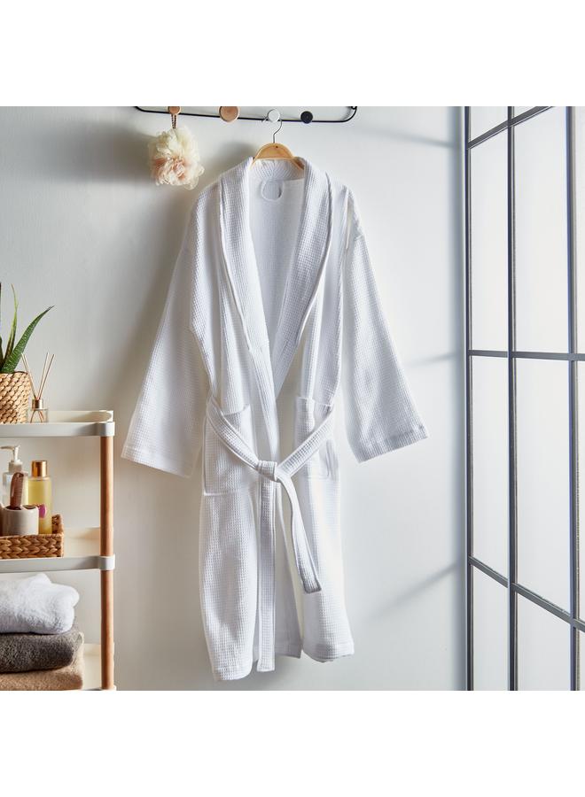 LUXE Waffle Terry Cotton Bathrobe Medium - Image 5