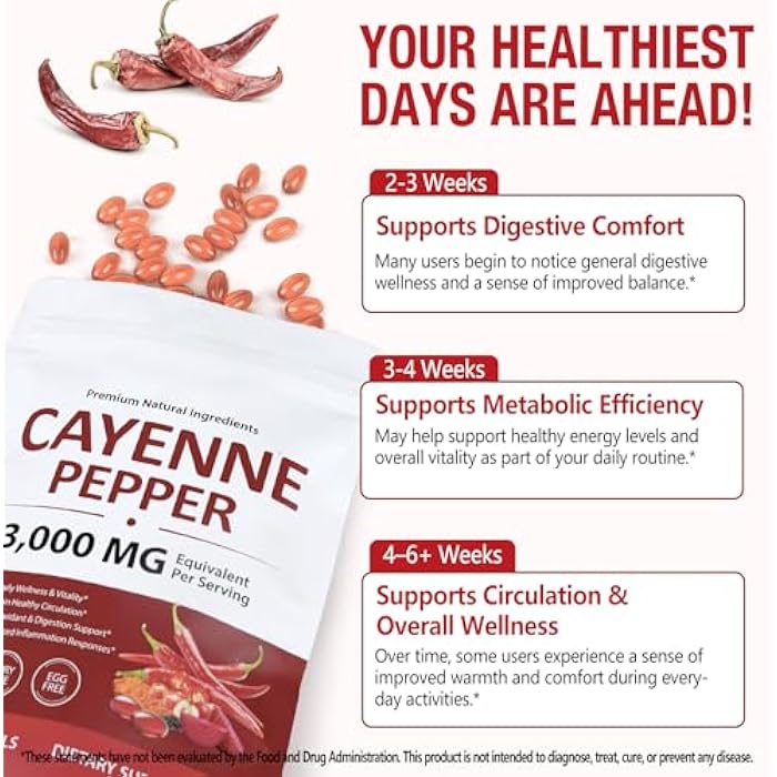 RSGRT Cayenne Pepper Softgels Supplement, Cayenne Pepper Softgels with Vitamin D3 K2 & E,Turmeric, Berberine,Supports Healthy Blood Circulation- 240 Softgels - Image 5