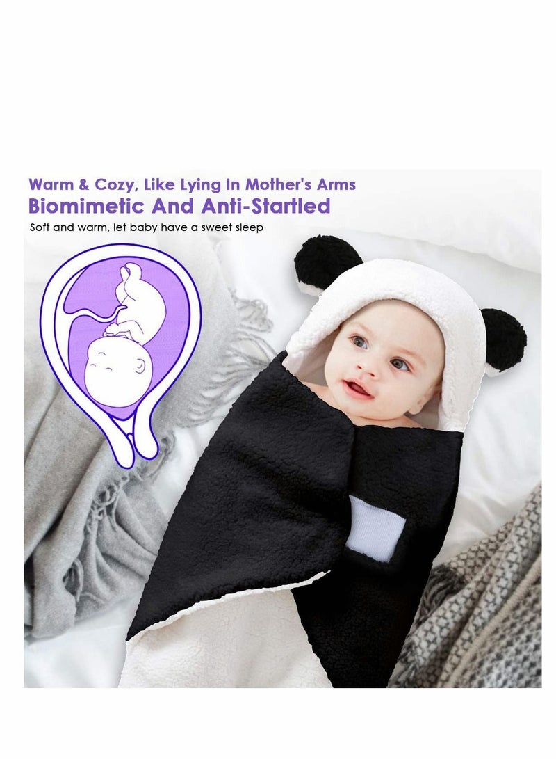 Excefore بطانية قماط عضوية لطيفة على شكل دب لحديثي الولادة - بطانية استقبال للرضع والبنات والأولاد بطانية استقبال للمواليد الجدد بطانية نوم للأطفال الرضع والبنات والأولاد بطانيات قماط محبوكة لحديثي الولادة - Image 4