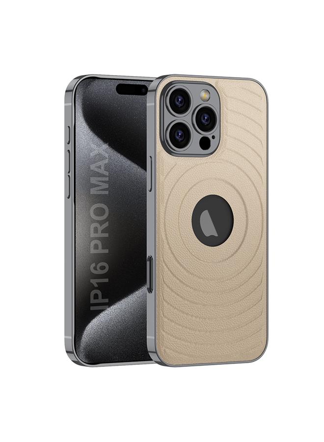 The Bros Case For iPhone 16 Pro Plating Leather Wave MagSafe Phone Case