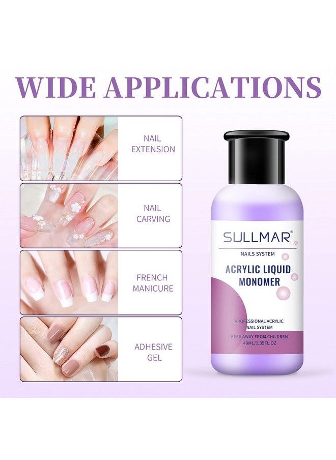 SULLMAR - Acrylic Monomer Liquid Monomer Acrylic Nail Liquid Acrylic Liquid Liquid Monomer For Acrylic Nails Nail Monomer Liquid Odorless Monomer (40Ml/1.35Fl.Oz) - Image 1