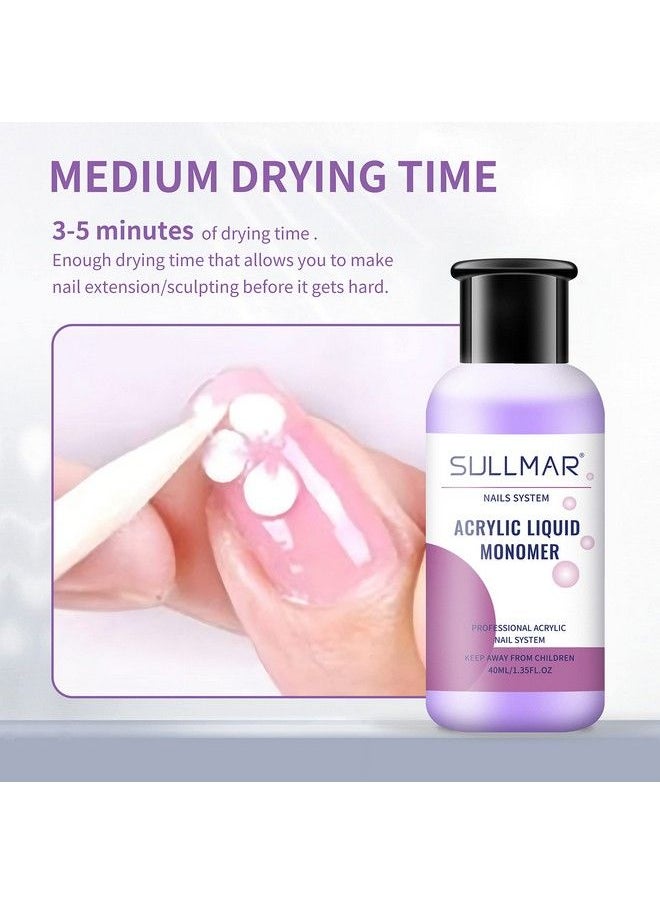 SULLMAR - Acrylic Monomer Liquid Monomer Acrylic Nail Liquid Acrylic Liquid Liquid Monomer For Acrylic Nails Nail Monomer Liquid Odorless Monomer (40Ml/1.35Fl.Oz) - Image 1