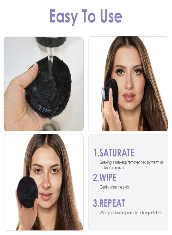 SUNLAND Reusable Makeup Remover Pads for Face,Eyes,Lips Microfiber Face Cleansing Gloves Washable Makeup Remover Cloth with Laundry Bag Rounds Pads - Image 4