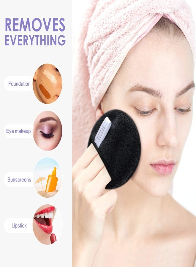 SUNLAND Reusable Makeup Remover Pads for Face,Eyes,Lips Microfiber Face Cleansing Gloves Washable Makeup Remover Cloth with Laundry Bag Rounds Pads - Image 5