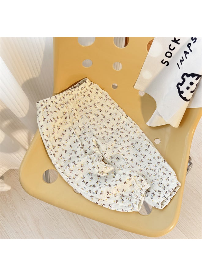 Children's Korean-style Cotton Gauze Anti-mosquito Pants  Summer New  For Boys And Girls, Double-layer Gauze Casual Breathable Long Pants