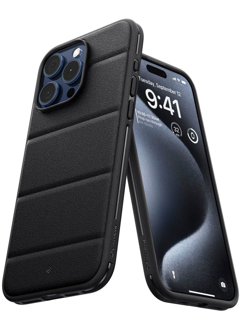 Caseology غطاء حماية Athlex لجهاز iPhone 15 Pro Max بدرجة عسكرية مع قبضة مدمجة - أسود نشط - Image 1