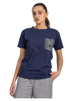 Esla Patched Side Pocket Round T-Shirt 