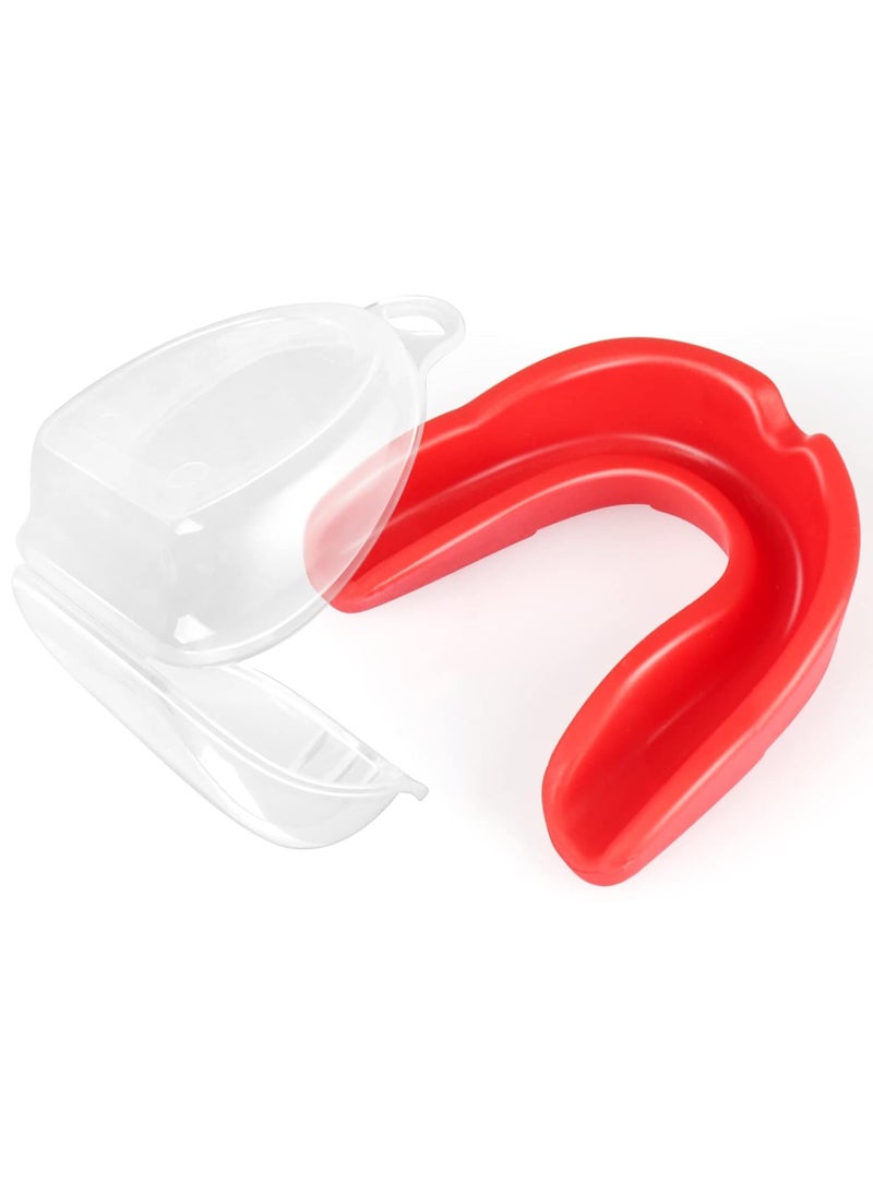 Generic Silicone Mouth Guard Teeth Protection with Box for Various Sports, Red  - Image 1