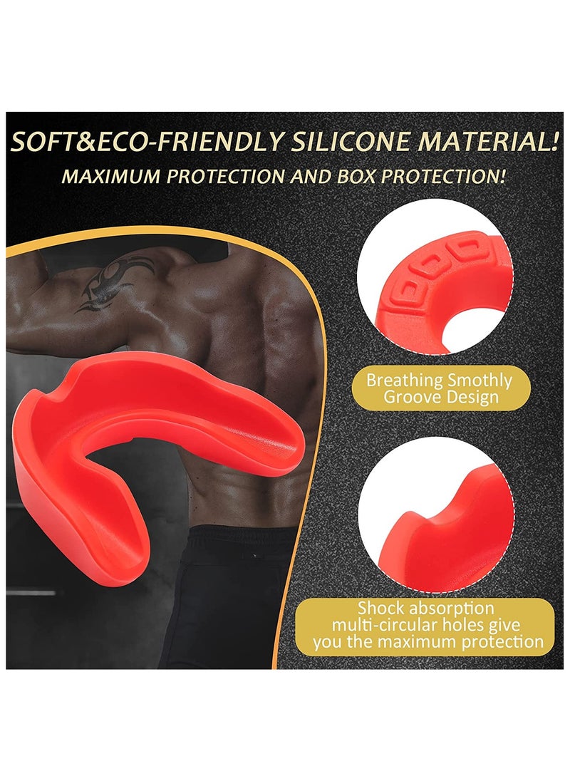 Generic - Silicone Mouth Guard Teeth Protection with Box for Various Sports, Red - Image 1