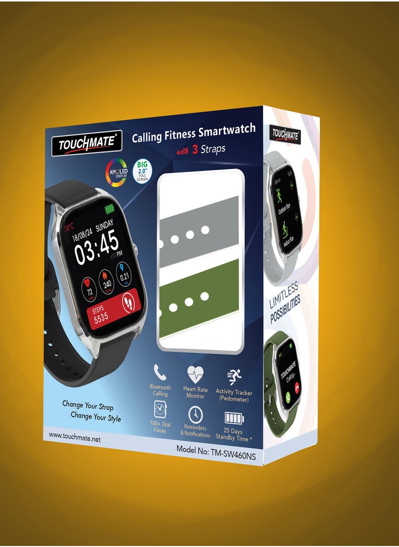 TOUCHMATE TOUCHMATE Calling Fitness Smartwatch with 3 Straps  - Image 5