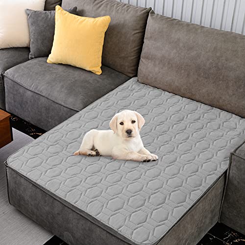 Tcksstex Waterproof and Non-Slip Dog Bed Cover and Pet Blanket Sofa Pet Bed Mat ，car Incontinence Mattress Protectors Furniture Couch Cover for Most Cats Dogs, Pets（40x50-Light Grey） - Image 1