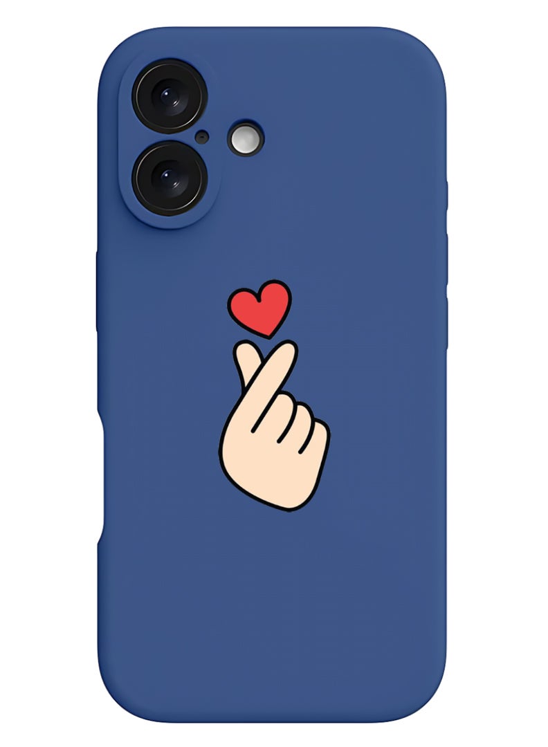 Theodor iPhone 16 Blue Protective Slim Fit Case Liquid Silicone Cover with Full Body Protection Anti-Scratch Shockproof Case For iPhone - Snap Love - Image 1