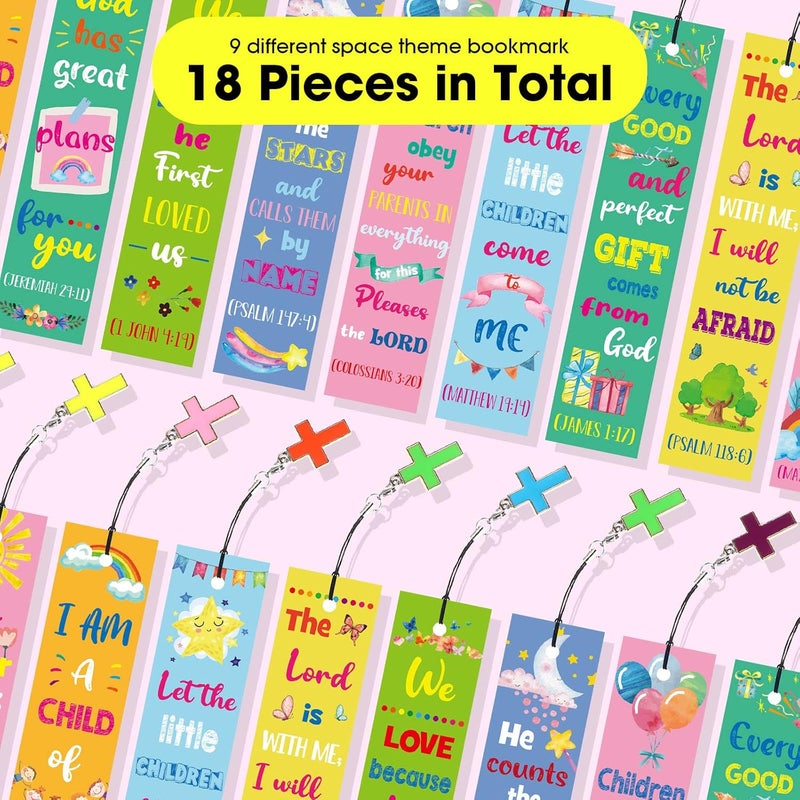 klarako 18 Pieces Christian Bookmarks Bible Verses Religious Gift Scripture Inspirational Quotes Bookmarks Page Markers Supplies Sunday School Gifts Church Supplies for Kids Teens Adult Teachers Mother Day - Image 3
