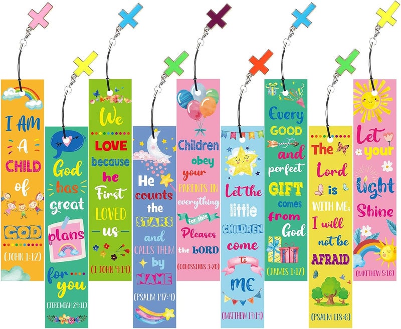 klarako 18 Pieces Christian Bookmarks Bible Verses Religious Gift Scripture Inspirational Quotes Bookmarks Page Markers Supplies Sunday School Gifts Church Supplies for Kids Teens Adult Teachers Mother Day - Image 1
