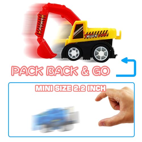 Funcorn Toys Pull Back Car 20 Pcs Assorted Mini Truck Toy and Race Car Toy Kit Set Play Construction Vehicle Playset for Boy Kid Child Party Favors Birthday Game Supplies Pinata Stuffers Easter Egg Hunt Fillers - Image 5