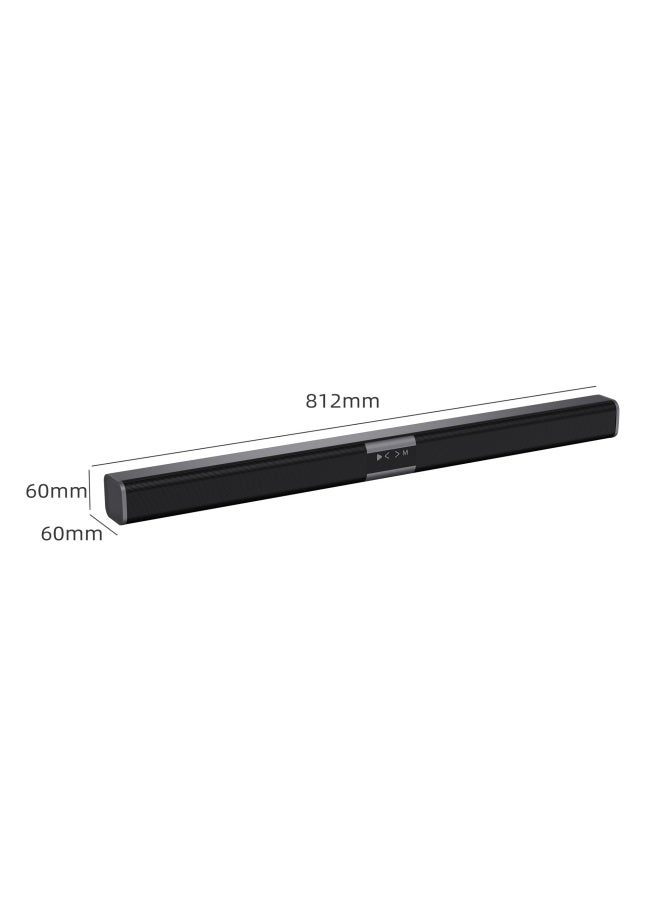 نظام مكبر صوت بشريط صوتي بقناتين، يدعم بلوتوث و USB و TF و AUX و COAX، باللون الأسود - Image 2