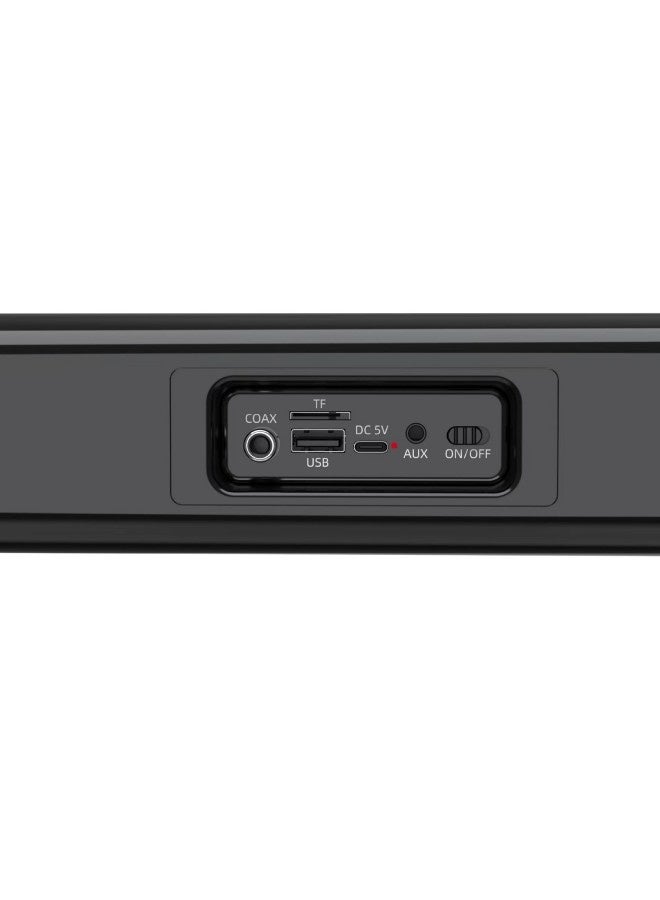 نظام مكبر صوت بشريط صوتي بقناتين، يدعم بلوتوث و USB و TF و AUX و COAX، باللون الأسود - Image 4