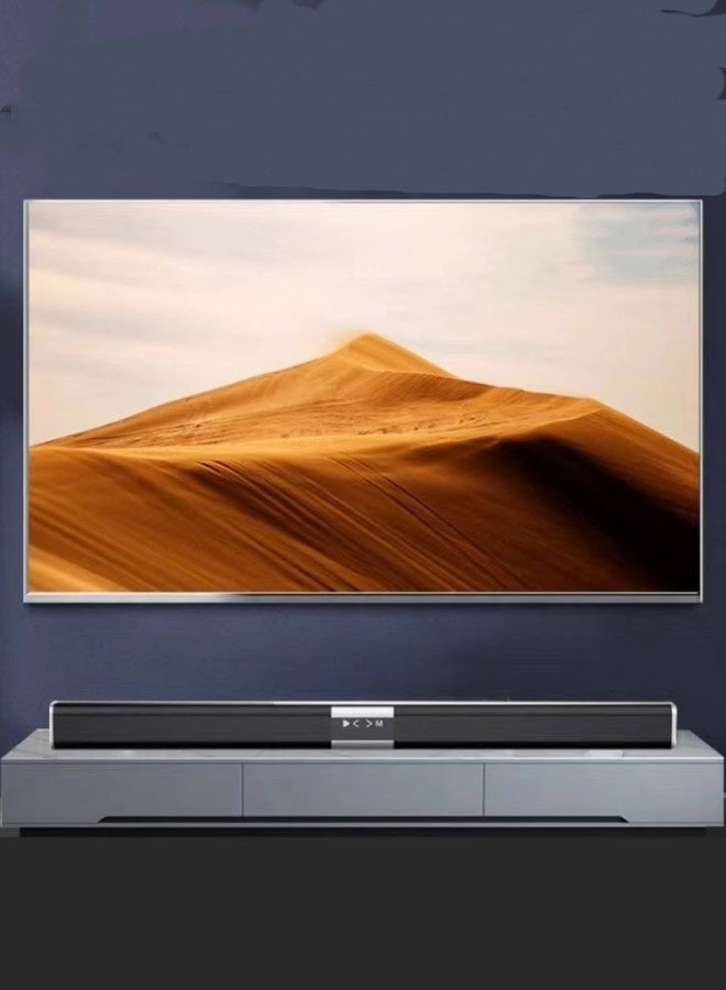 نظام مكبر صوت بشريط صوتي بقناتين، يدعم بلوتوث و USB و TF و AUX و COAX، باللون الأسود - Image 5