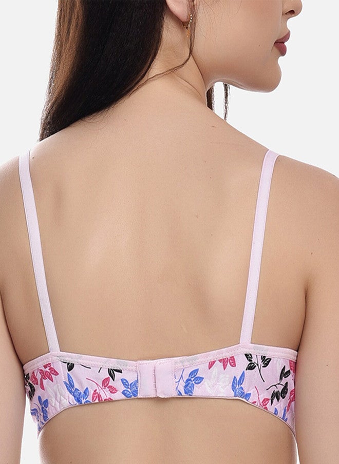 FIMS Pink & Blue Floral Cotton Bra - Image 5