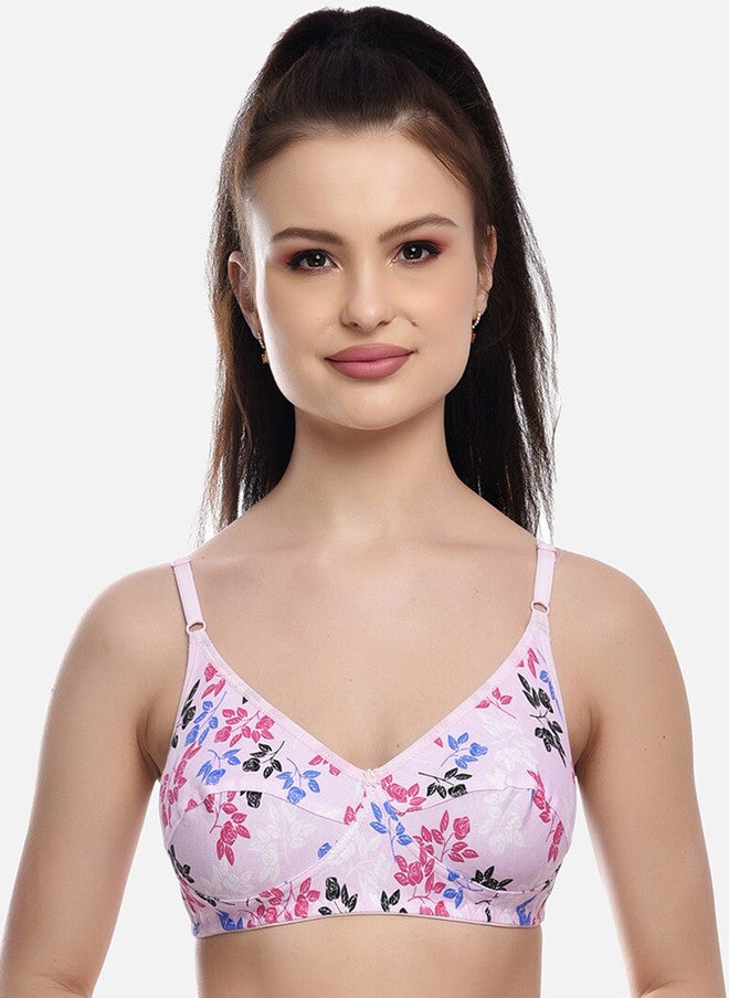 FIMS Pink & Blue Floral Cotton Bra - Image 1
