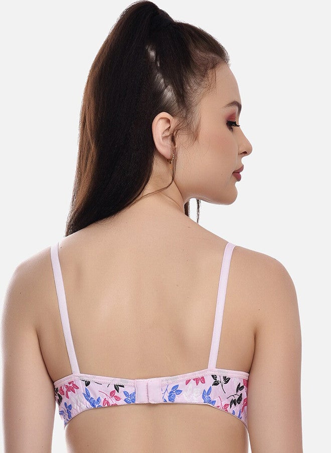FIMS Pink & Blue Floral Cotton Bra - Image 4