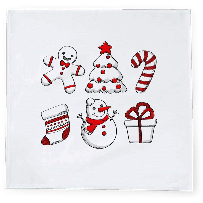 Khakee مناديل طاولة حرير تافتا بموضوع عيد الميلاد 6 قطع 10x10 لتزيين عيد الميلاد زينة عيد الميلاد هدية عيد الميلاد npxmas183P - Image 2