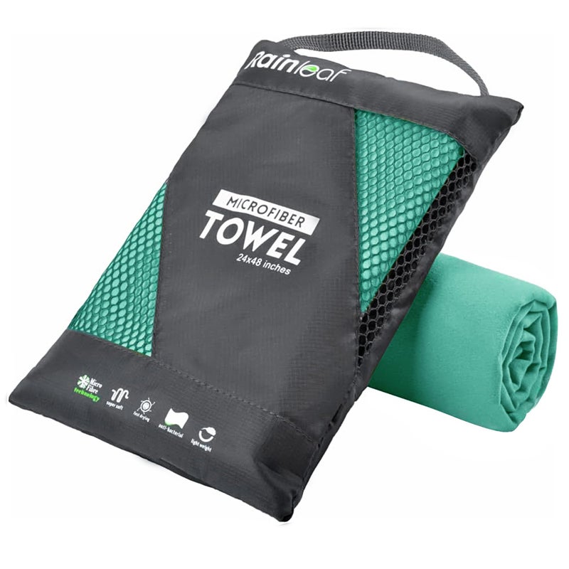 Rainleaf Microfiber Towel Perfect Travel & Gym & Camping Towel. Quick Dry - Super Absorbent - Ultra Compact - Lightweight. Suitable for Trip, Beach, Shower, Backpacking, Pool - Image 1