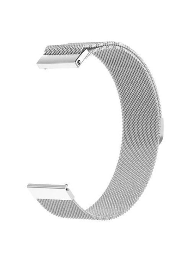 Generic - Distinct Design Replacement Stainless Steel Band For Galaxy Watch 6 Classic 46mm Magnetic Watch Bracelet - Silver - Image 1