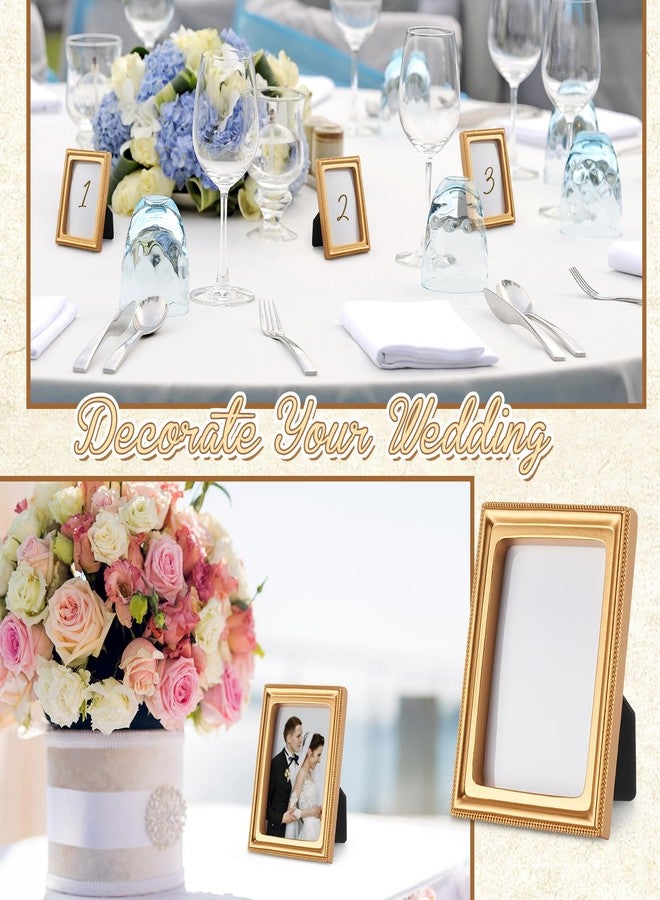 AceOrbit 10 Pcs Gold Mini Picture Frames Pack Small Retro Photo Frames with Backboard Antique Vintage Ornate Baroque Ornaments for Wall Hanging Tabletop Display Wedding Christmas Decor (Rectangle) - Image 5
