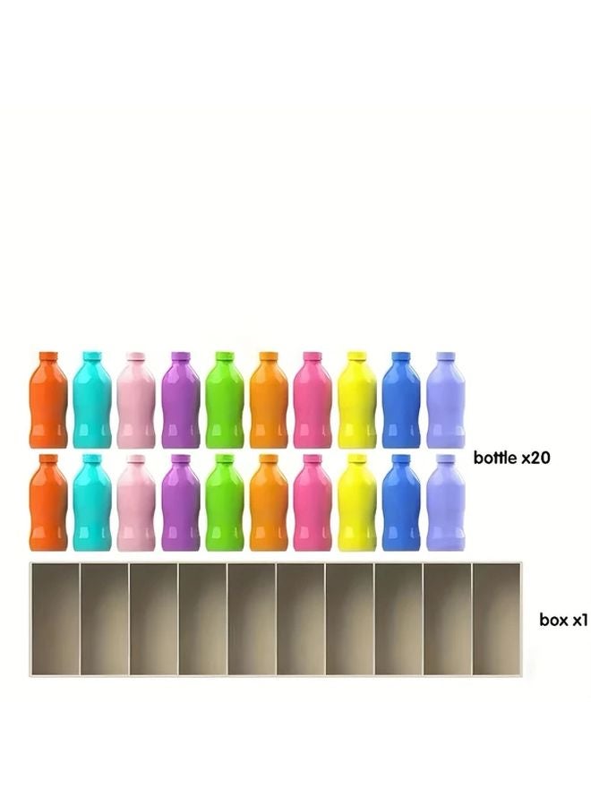 Generic 21pcs Bottle Color Challenge Game Set For Kids Memory And Logic Thinking Skills - Image 1