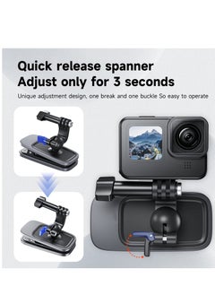 Y&D Swivel Backpack Clip Mount with Ball Head Pivot Arm, Bag Shoulder Body Strap Holder Attach for GoPro Max Hero 11 10 9 8 7 6 5, Insta360 X2 X3, DJI Action 2 3 Accessories  - Image 3