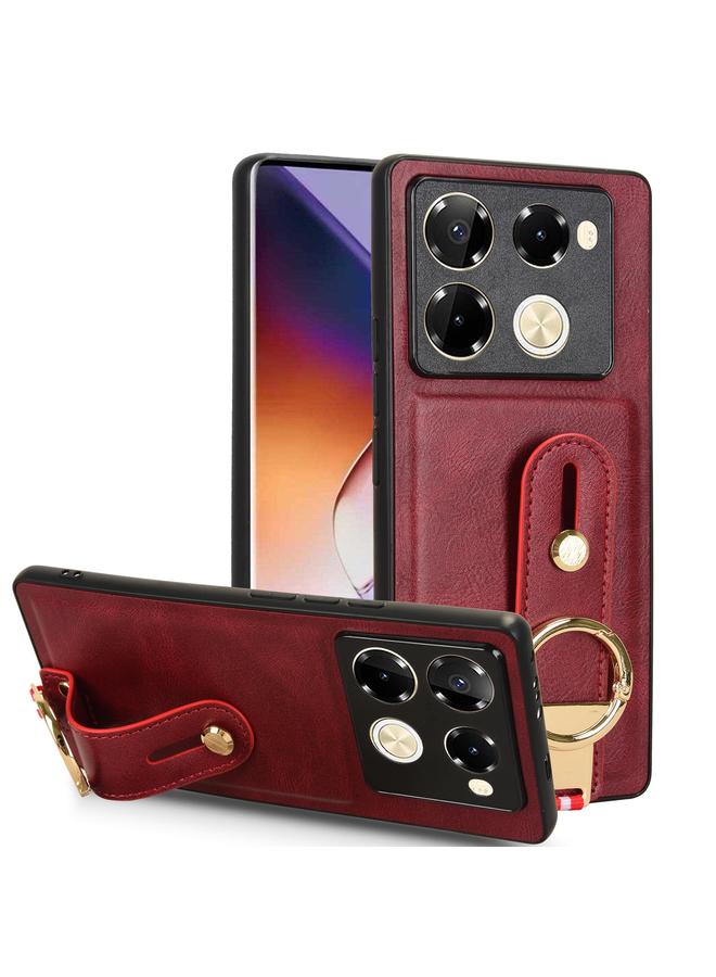 Zaboon Case For Infinix Note 40 Pro 5G X6851 Wristband Leather Back Phone Case - Image 1