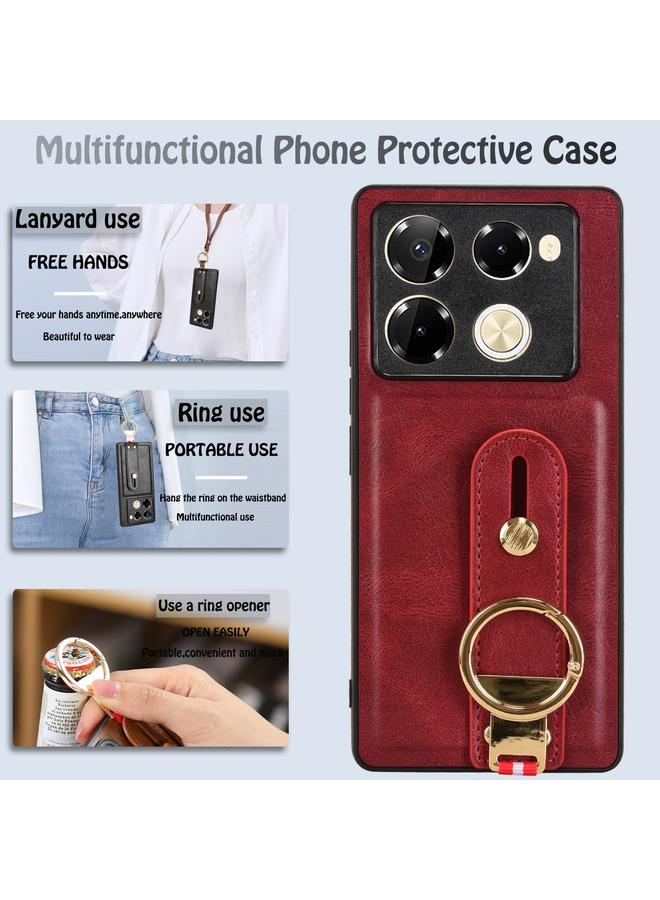 Zaboon Case For Infinix Note 40 Pro 5G X6851 Wristband Leather Back Phone Case - Image 3