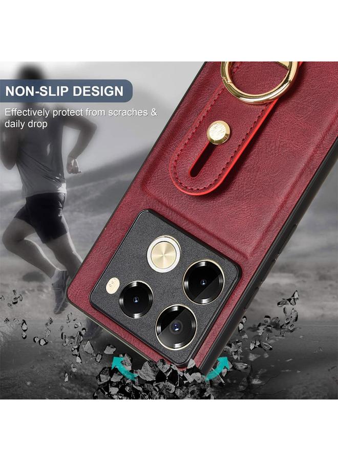 Zaboon Case For Infinix Note 40 Pro 5G X6851 Wristband Leather Back Phone Case - Image 5