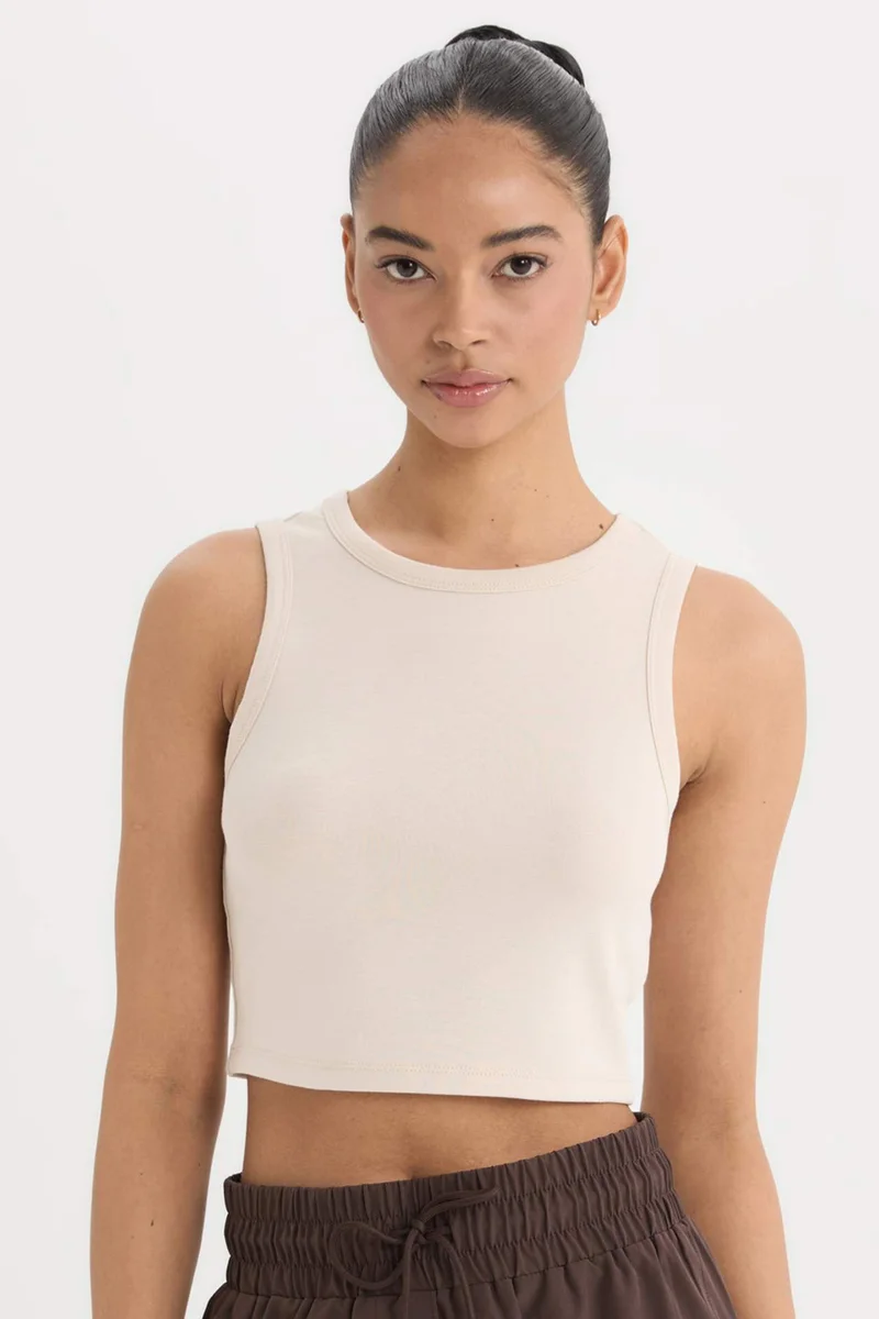 ديفاكتو DeFactoFit Standard Fit Crew Neck Modal Sports Tank Top