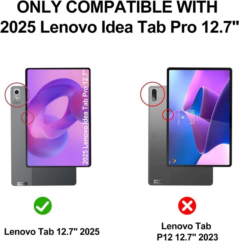 SENGBIRCH Keyboard Case for Lenovo Idea Tab Pro 12.7'' 2025, Protector Cover Case for Idea Tab Pro 12.7inch Keypad with Pen Holder for Lenovo 2025 Tablet Wireless Keyboard Folio, Adjustable View Angles, Black - Image 2