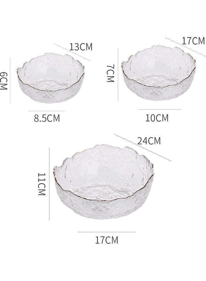 3-Piece Clear Glass Fruit Salad Bowl Set, 24x17x11 cm - Image 4