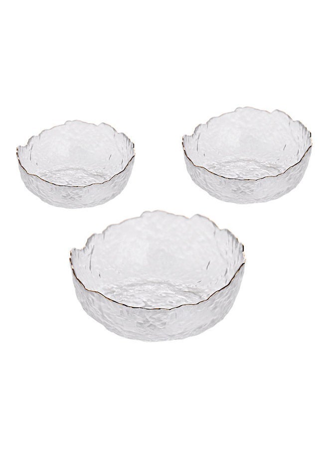 3-Piece Clear Glass Fruit Salad Bowl Set, 24x17x11 cm - Image 1