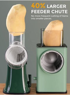 AGD Manual Rotary Vegetable Slicer and Grater with Stainless Steel Peeler (Green)  - Image 3