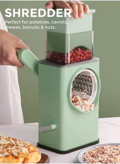 AGD Manual Rotary Vegetable Slicer and Grater with Stainless Steel Peeler (Green)  - Image 4