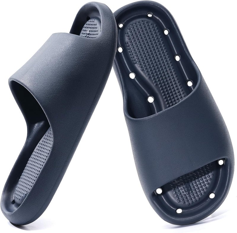 GETOEU Shower Shoes for Women and Men Massage Slide Sandals Soft Cushioned Anti-Slip Pool Slides Comfort Arch Support Quick Drying Shower Shoes with Drain Holes Bathroom Slides Slippers - Image 1
