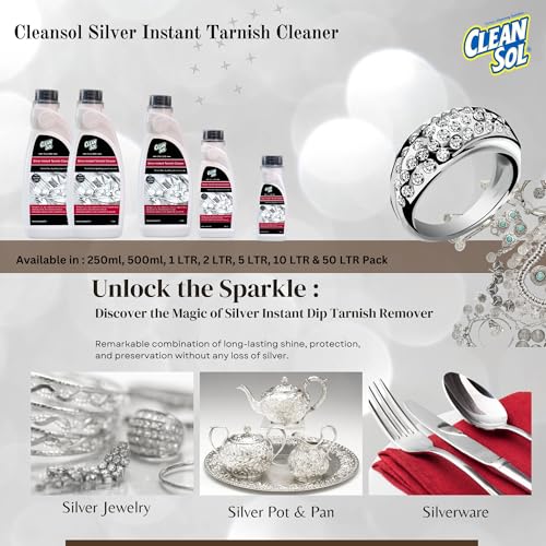 Cleansol Silver Dip Cleaner Liquid – 2 Litre | Instant Silver Cleaner & Tarnish Remover for Pooja Items, Utensils & Jewellery | Silver Shine Cleaning Liquid for Silverware & Ornaments - Image 5