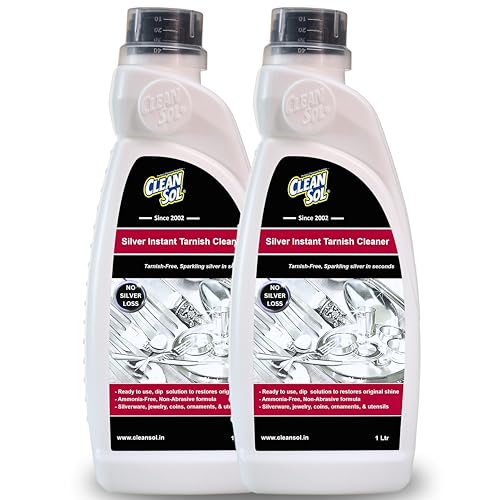 Cleansol Silver Dip Cleaner Liquid – 2 Litre | Instant Silver Cleaner & Tarnish Remover for Pooja Items, Utensils & Jewellery | Silver Shine Cleaning Liquid for Silverware & Ornaments - Image 1