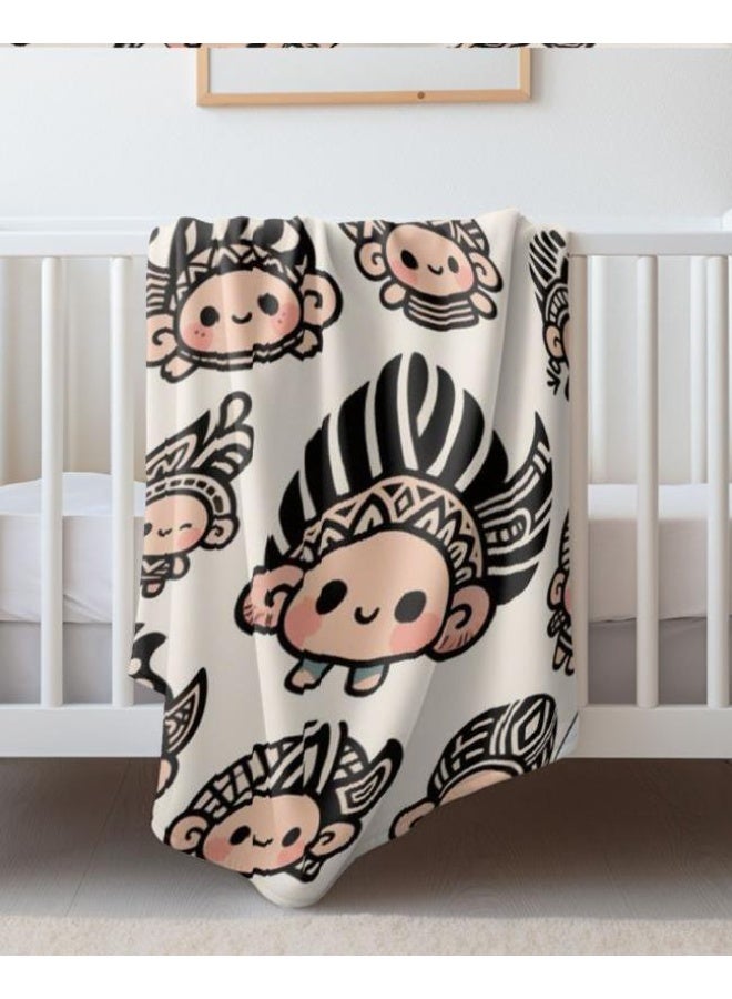 عام بطانية رقيقة من الفانيلا الكرتونية للأطفال والرضع (دافئة ومريحة، ومناسبة للنوم والألعاب) 70 سم * 100 سم - Image 2