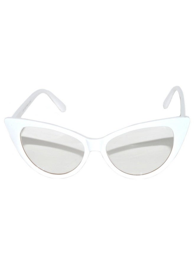 OWL - Cat Eye Glasses For Women Retro Vintage 1950 Inspired White Frame Clear Lens - Image 1