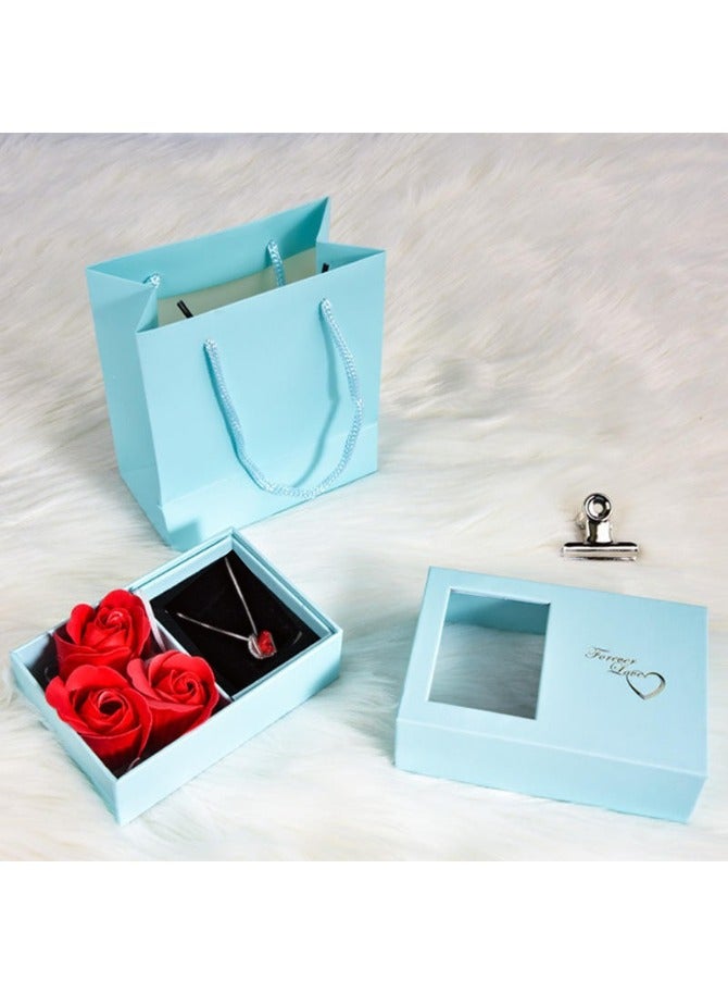 Eternal Red Roses & Heart Necklace Gift Set – Elegant Jewelry Box with Artificial Flowers, Perfect for Valentine's Day, Mother's Day, Birthday & Anniversary - Image 5