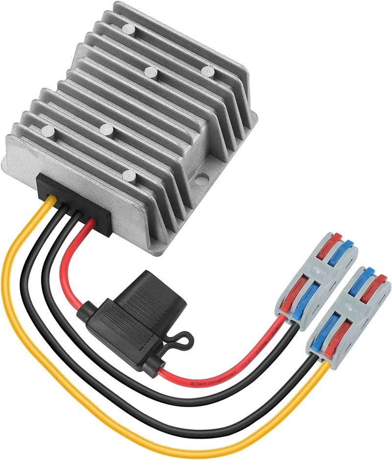 محول تخفيض الجهد DC/DC مقاوم للماء، بتردد 20-60 فولت إلى 12 فولت وقدرة 20 أمبير وطاقة 240 واط | وحدة تخفيض الجهد، مناسبة للسيارات والشاحنات وأنظمة LED والأدوات، ويعمل كمحول طاقة تخفيضي. - Image 1