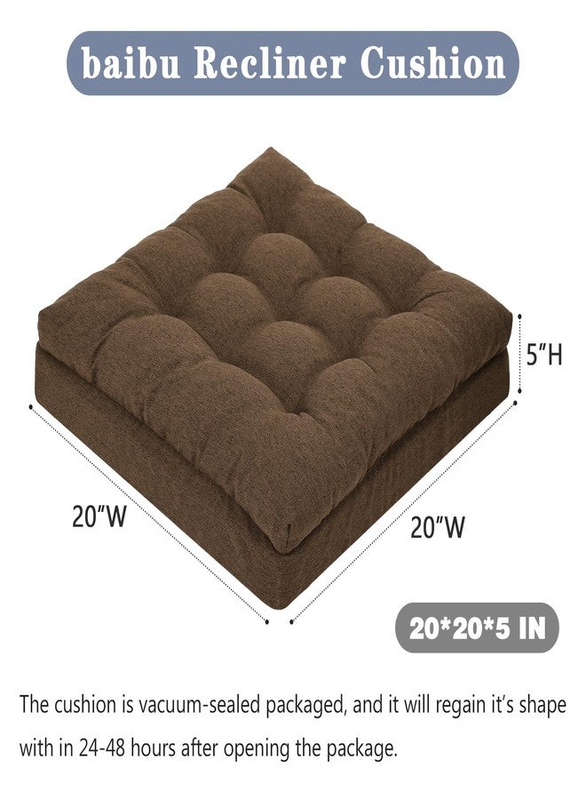 baibu Large Memory Foam Recliner Cushions for Elderly, 20x20x5 Inch Thick Dual-Layer Patent Design Non-Slip Recliner Seat Cushion for Couch for Easy to Stand Up & Reduce Hip & Lumbar Pain, Brown - Image 3